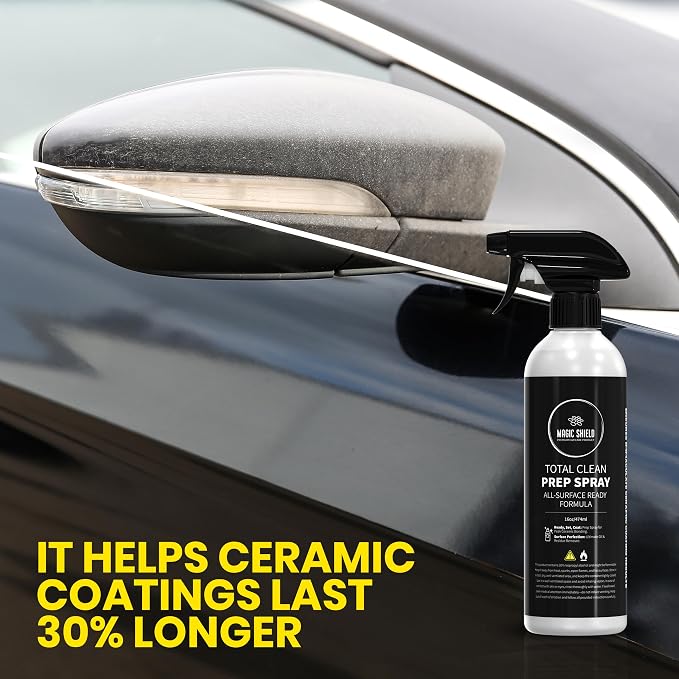 Magic Shield Prep Spray – Must Wash After Use | Ideal for Ceramic Coating Prep | Wax & Grease Remover for Auto Detailing | Ultimate Surface Cleaner - 16oz