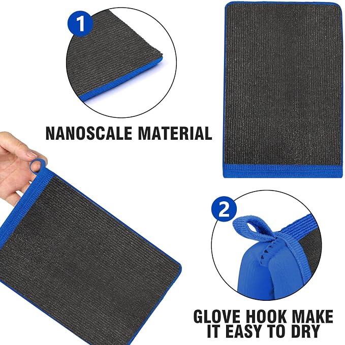 Tidy Monster 2 Pack Clay Mitt and Bar, Medium Grade Bundle With Blue Clay Towel for Car Cleaning and Polishing