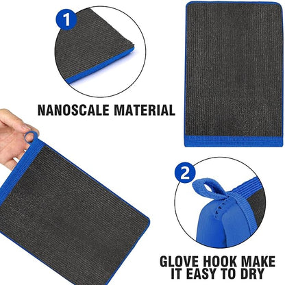 Tidy Monster 2 Pack Clay Mitt and Bar, Medium Grade Bundle With Blue Clay Towel for Car Cleaning and Polishing