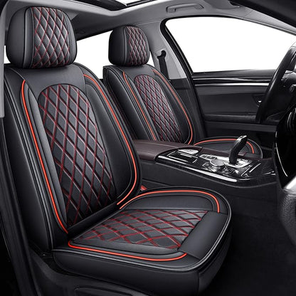 MIROZO Front Seat Covers for Car, Car Seat Covers Waterproof Car Seat Protectors Automotive Seat Covers Vehicle Cushion Cover Breathable Fit for Most Sedan, Truck and SUV (Black and Red,2PCS)