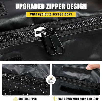 MaxxHaul 70209 Soft Shell Cargo Carrier Bag for Hitch Mount Cargo Rack - Heavy Duty and Water Resistant 47 inch 20 inch x 20 inch Black with Tie Down Straps