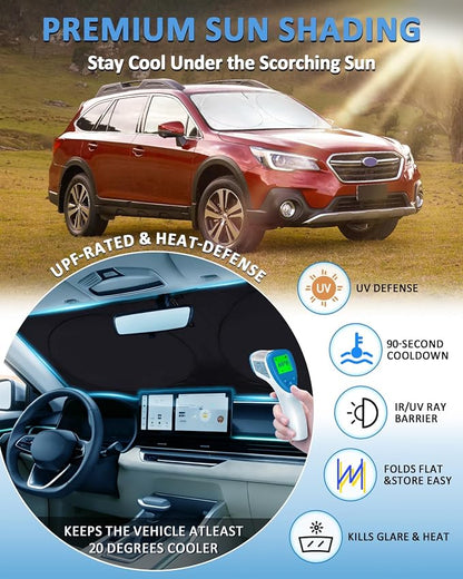Sun Shade for Outback Windshield Sunshade fit for Subaru Outback 2015-2018 2019 Accessories Front Window Cover Shield Car Visor Protector Block UV Ray Heat