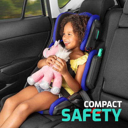 Mifold Hifold Adjustable Kids High Back Booster Car Seat with Strap – Ocean Blue