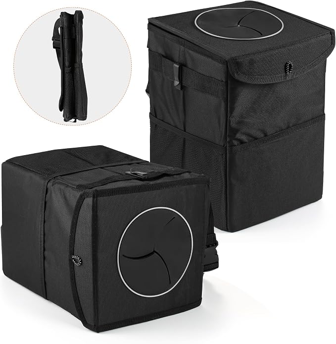 XHRING Car Trash Can Garbage Can for Ford F150 F-150 F250 F350 Super Duty Transit Explorer Bronco/Bronco Sport Maverick Expedition Raptor Escape Edge Ranger Accessories 2000-2025 2026, Larger Size
