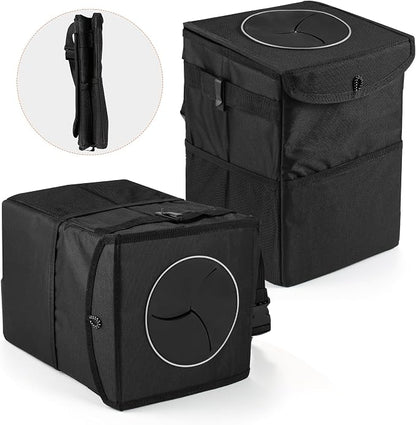 XHRING Car Trash Can Garbage Can for Ford F150 F-150 F250 F350 Super Duty Transit Explorer Bronco/Bronco Sport Maverick Expedition Raptor Escape Edge Ranger Accessories 2000-2025 2026, Larger Size