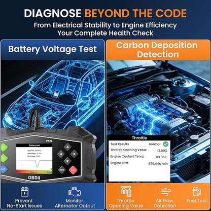 OBD2 Scanner Diagnostic Tool, Code Reader for Check Engine Light with Battery Test, EVAP System(Mode 8), O2 Sensor & I/M Readiness, Automotive Engine Fault Scanner for All OBDII Protocol Cars
