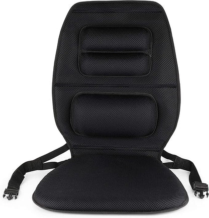 FOMI Premium Gel Cushion and Firm Back Support | Seat Cushion Pad and Upper Lower Thoracic and Lumbar Pillow for Car, Office Chair | Pressure Sore, Coccyx Pain Relief | Posture Aid (Grid Gel)