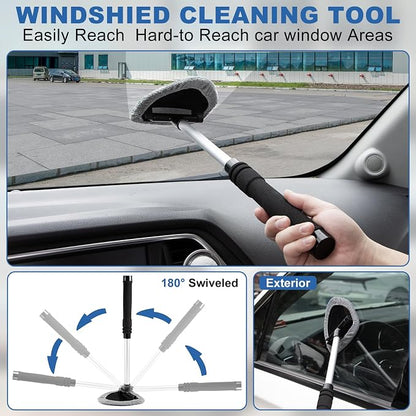 Windshield Cleaner Tool, 13Pcs Car Interior Cleaning Kit, Car Detailing Kit Interior Cleaner, Car Detailing Brushes, Car Cleaning Gel, Inside Cleaning Supplies Accessories for Women Men