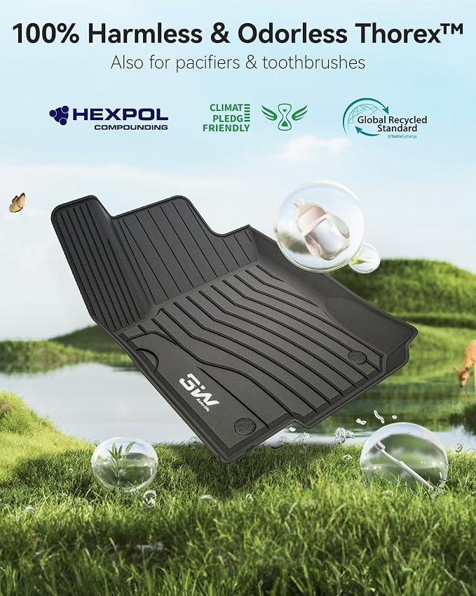 Floor Mats for Mercedes Benz GLE (2016-2018) - 3W Front and Rear 2 Rows All Weather Floor Liners Heavy Duty Custom Fit Vehicle Floor Carpet Mats Liner for Benz ML, Benz GL, Benz GLS (2017-2018), Black