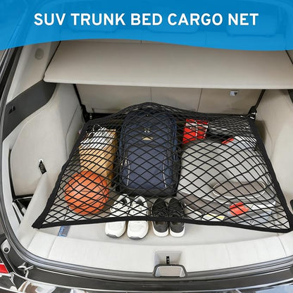 Cargo Net for SUV Rear Trunk Bed Compatible with Acura RDX MDX TLX Integra Tsx TL 2000-2025 2026 Accessories Elastic Netting Cover Net Stretchable Mesh Organizer 32" x 24" Stretch to 63"x43"