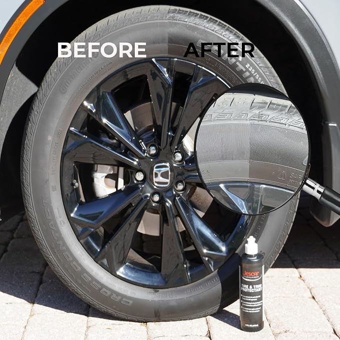 Jescar Tire & Trim Protectant - 16oz - Long-Lasting UV Protection for Tires, Trim, and Vinyl – Restores Shine, Prevents Fading, and Repels Dirt – Easy Application, Professional-Grade