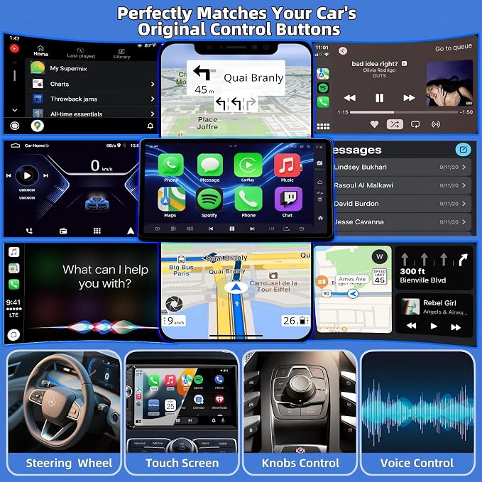 Wireless CarPlay Adapter, 2 in 1 2026 Convert Wired to Wireless CarPlay & Android Auto Adapter, Mini Size with Extension Cable USB & USB-C/Type-C, Stable Car Control & No Delay