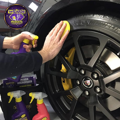 Wizards Tire and Wheel Vinyl Shine - Professional Detailing Spray - Dresses & Protects Tires, Trim, and Wheels - UV Protectant for Rubber, Vinyl, and Matte Surfaces - Automotive Care Spray - 22 oz