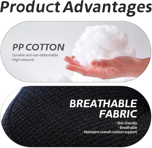 Car Booster Bandage Seat Cushion for Short Adults Thick Breathable Mesh Height Adjustable for Driving, Office & Home Use Universal Fit for Cars, Trucks & Wheelchairs 15.7"x15.7"x4.7"-Black