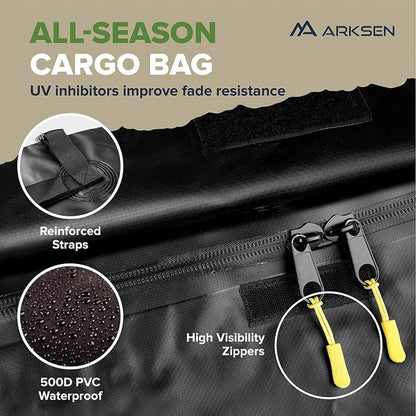 ARKSEN 43" x 39" x 6" Roof Rack Basket with Extension, Waterproof Cargo Bag, Net & Ratchet Straps, 150 lb Heavy-Duty Steel Cargo Carrier, Fits Crossbars up to 1.38" Thick, for SUV & Pickup Truck