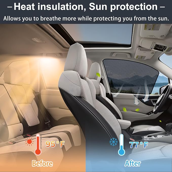 XCBYT 4 Pack 2023-2024 Honda CRV Window Shades with Breathable Mesh Window Covers 99% Sun UV Blackout Keeps Cool Car Privacy Curtains for Breastfeeding, Napping, Dressing, Camping