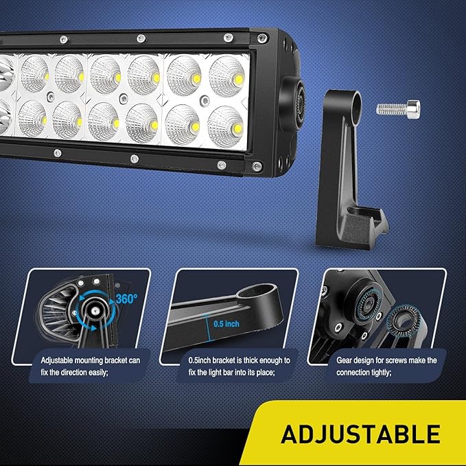 Nilight - 70016C-A 32" 180W Curved Spot Flood Combo High Power LED Driving Lamp LED Light Bar Off Road Fog Driving Work Light for SUV Boat Jeep Lamp