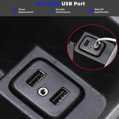 13519224 USB Port AUX Jack Auxiliary Input Adapter Compatible with Chevy Buick GMC Cadillac 2015-2018 Replaces# 13509942 13510854 23496501 CarPlay