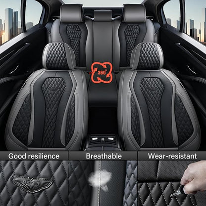 Coverado Car Seat Covers Full Set, Black Seat Covers, Automotive Car Seat Cover, Car Seat Cushion, Car Seat Covers Front Seats Back Seat Covers, Car Seat Protector Universal Fit Most Cars
