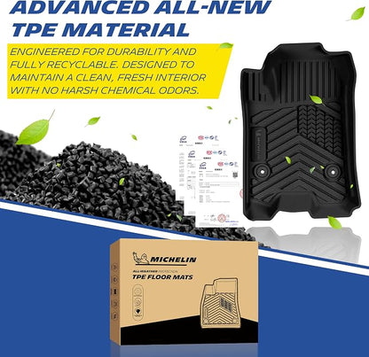 Michelin Vehicle Mats, All-Weather TPE Custom Fit Liner for 2023-2026 Chevy Colorado Carpet Floor, Premier