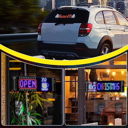 Programmable LED Car Sign | Message Scrolling LED Display for Indoor | Bluetooth APP | Custom Editor Animations/Text/Graffiti
