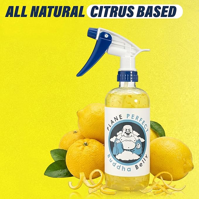 Plane Perfect Buddha Belly Oil & Grease Cleaner - Heavy Duty Aviation Grade Citrus Degreaser Spray - Multi Surface Cleaner for Automotive Engine, Aircraft, Car, Truck & RV | 16oz