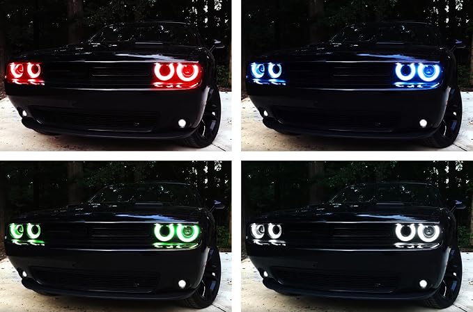 iJDMTOY RGBW Multicolor LED Circuit Board Ambient Lighting Kit Compatible with Dodge 2015-2023 Challenger, Control_By_Smartphone