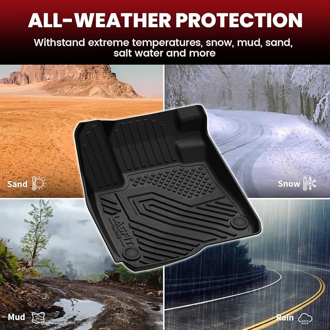 LASFIT Full Set Floor Mats for Honda CR-V 2026 2025 2024 2023 (Gasoline & Hybrid & e:FCEV), All Weather TPE Custom Fit Floor Liners 1st & 2nd Row & Seat Back Mat & Cargo Mat (Upper Position)