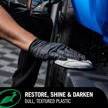 Turtle Wax Hybrid Solutions Graphene Acrylic Black Trim Restorer, Revives Exterior Car Plastic to Like New Condition, Won't Wash Off, Superior UV Protection, 10 fl oz