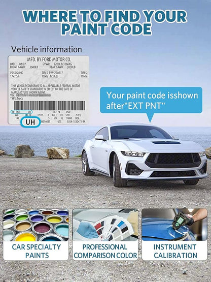 Velocity Blue Metallic(E7) Touch Up Paint for Ford, Car Paint Scratch Repair Remover Pen Color Exact Match, Quick and Easy Fix Automotive Chips and Nicks Scuff
