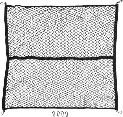 Cargo Net Compatible with 2022-2026 Ford Maverick 2021-2026 F150 Truck Storage Net Dense Mesh Single Layer Stretchable Adjustable Elastic with 8 Hooks for 2025 Exterior Accessories (4'×4')