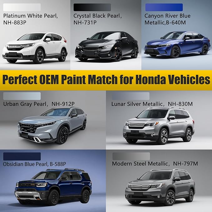 NH-830M Lunar Silver Metallic Touch Up Paint Compatible with Honda, Exact Match Car Paint Pen Automotive Scratch Repair Remover Kit Quick & Easy Solution for Vehicle Chips and Nicks