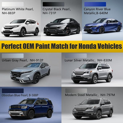 YR-578M Urban Titanium Metallic Touch Up Paint Compatible with Honda, Exact Match Car Paint Pen Automotive Scratch Repair Remover Kit Quick & Easy Solution for Vehicle Chips and Nicks