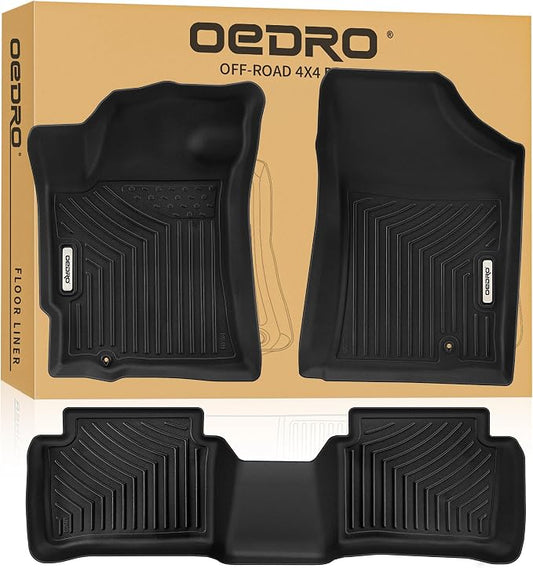 OEDRO Floor Mats Fit for 2007-2012 Nissan Altima Sedan, TPE All-Weather Custom Fit Floor Liner for Altima 4 Door Accessories, 1st & 2nd Row Mats Car Mats Set, Black