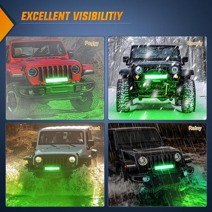 Nilight LED Light Bar 12 Inch 72W Spot Flood Combo Green Beam Off Road Lights Fishing Hunting Emergency Deck Boat Work Lighting for Trucks UTV Pick-up Van Boat Tractor
