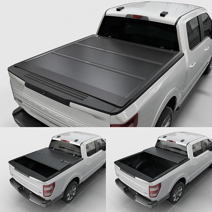 Toptiny Low Profile Hard Folding Truck Bed Tonneau Cover Fits 2015-2026 Ford F-150 5'5" Bed (66")