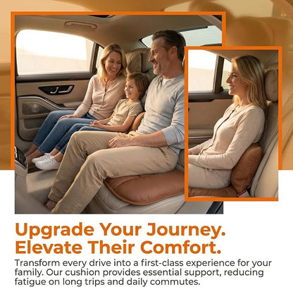 A leather rear seat cushion specially designed for cars - made by hand - can relieve pain in the buttocks, pressure points, and sciatic nerve. | Rear seat cover (Red Flag Brown, Rear Seat Cushion)