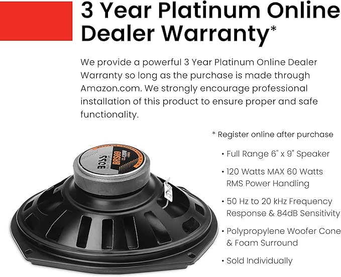 BOSS Audio Systems BRS69 6 x 9 Inch Replacement Car Door Speaker - 120 Watts Max, Sold Individually, 4 Ohms, Bocinas Para Carro