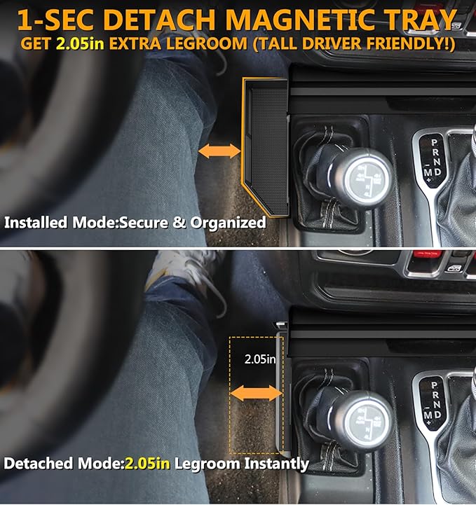 Eamplest Upgrade Magnetic Metal Gear Shift Center Console Organizer for Jeep Wrangler JL JLU 4XE 2018-2026 & Gladiator JT 2020-2026 Accessories Storage Box Tray, US Flag Log (Not for JK/JKU)