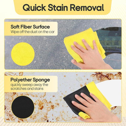 2PCS Clay Towel Auto Detailing, Clay Bar Towel Cloth Auto Detailing for Car (12 x 12 in) (Yellow)