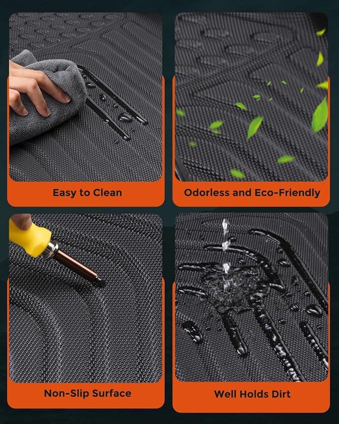 Floor Mats for Chrysler Pacifica & for Voyager 2017-2025 2026 7/8 Seats (Gas Only) Car Accessories with Cargo Liner Trunk, TPE Rubber Weather Carpets for Chrysler 2024 2023 2022 2021 2019 2018