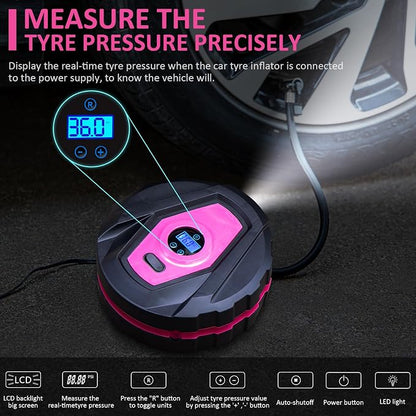 Car Emergency Kit with Portable Air Compressor - Roadside Emergency Kit for Vehicles, Winter Car Safety Roadside Assist Kit, Emergency Car Kit for Teen Girl and Ladies M-75