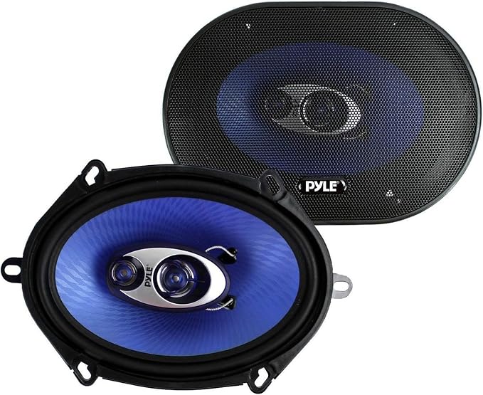 4) New Pyle PL573BL 5x7" 600 Watts 3-Way Car Coaxial Speakers Stereo Blue Four