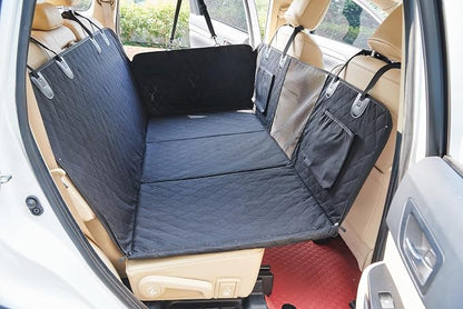 petalage Dog Truck Seat Cover for Back Seat, Hard Bottom Pet Hammock for Car, Bed Extender for 2-4 Large Dogs, Waterproof Seat Protector, Universal XL Size Fits for Crew Cab Truck, SUV, Black