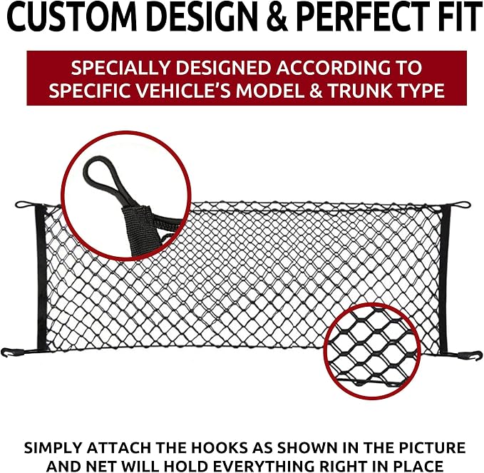 Envelope Style Trunk Mesh Cargo Net for KIA Sorento S LX EX SX 2021-2026 - Car Accessories - Premium Trunk Organizers and Storage - Cargo Net for SUV - Vehicle Carrier Organizer for KIA Sorento PHEV