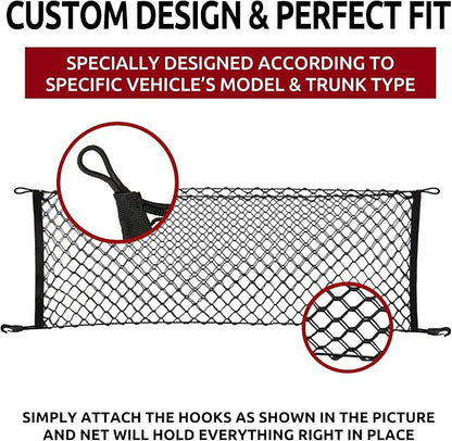 Envelope Style Trunk Mesh Cargo Net for KIA Sorento S LX EX SX 2021-2026 - Car Accessories - Premium Trunk Organizers and Storage - Cargo Net for SUV - Vehicle Carrier Organizer for KIA Sorento PHEV