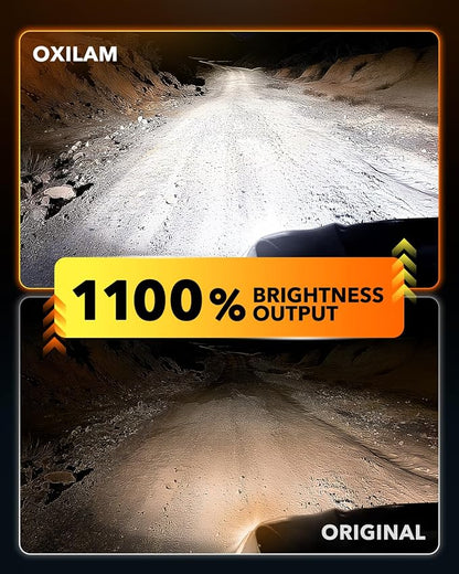 OXILAM Upgraded 9005 9006 LED Light Bulb Combo, 100, 000LM 1100% Brighter 6500K White, Anti-Flicker, 60,000Hrs Lifespan, Plug and Play, IP68, HB3 HB4 Compatible with Cars Trucks SUVs, Pack of 4