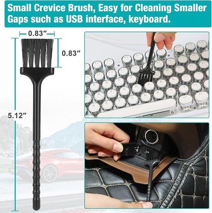 Luscinum Car Interior Duster Detailing Cleaning Gel Brushes Kit, Soft Dust Detail Crevice Brush Slime Putty Cleaner Accessories Tools for Dashboard,Air Vent,Panel,Leather