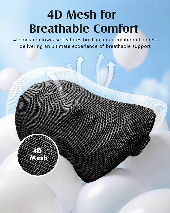 YFONG Lumbar Support Pillow for Car Seat, Back Support with Adjustable Straps Securely Fixed for Driving Seat Pain Relief, Office Chair Car Essentials Back Cushion, Black