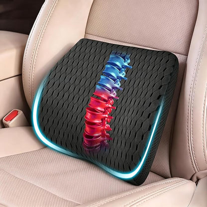 Lumbar Support Pillow for Car & Office Chair - High-Density Memory Foam Back Cushion for Sciatica & Lower Back Pain Relief - Non-Slip Support for Long Commutes & Desk Workers (4D Mesh Black)
